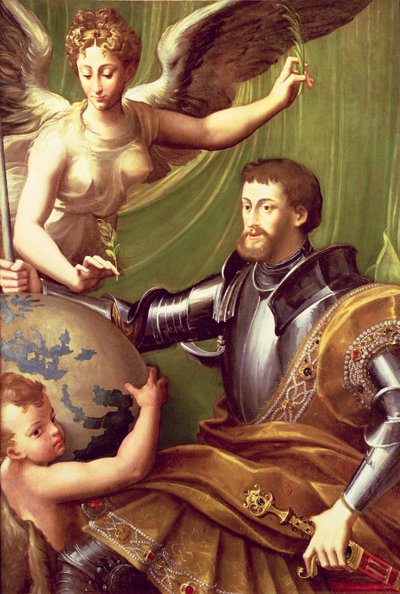 Emperor Charles V Receiving the World, c.1529 by Parmigianino
